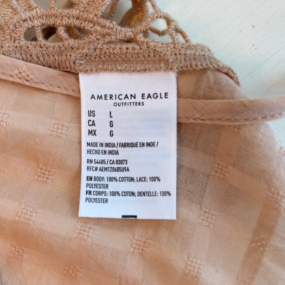American Eagle Crochet Lace Side Tie Top Women’s Large Boho Festival NWT